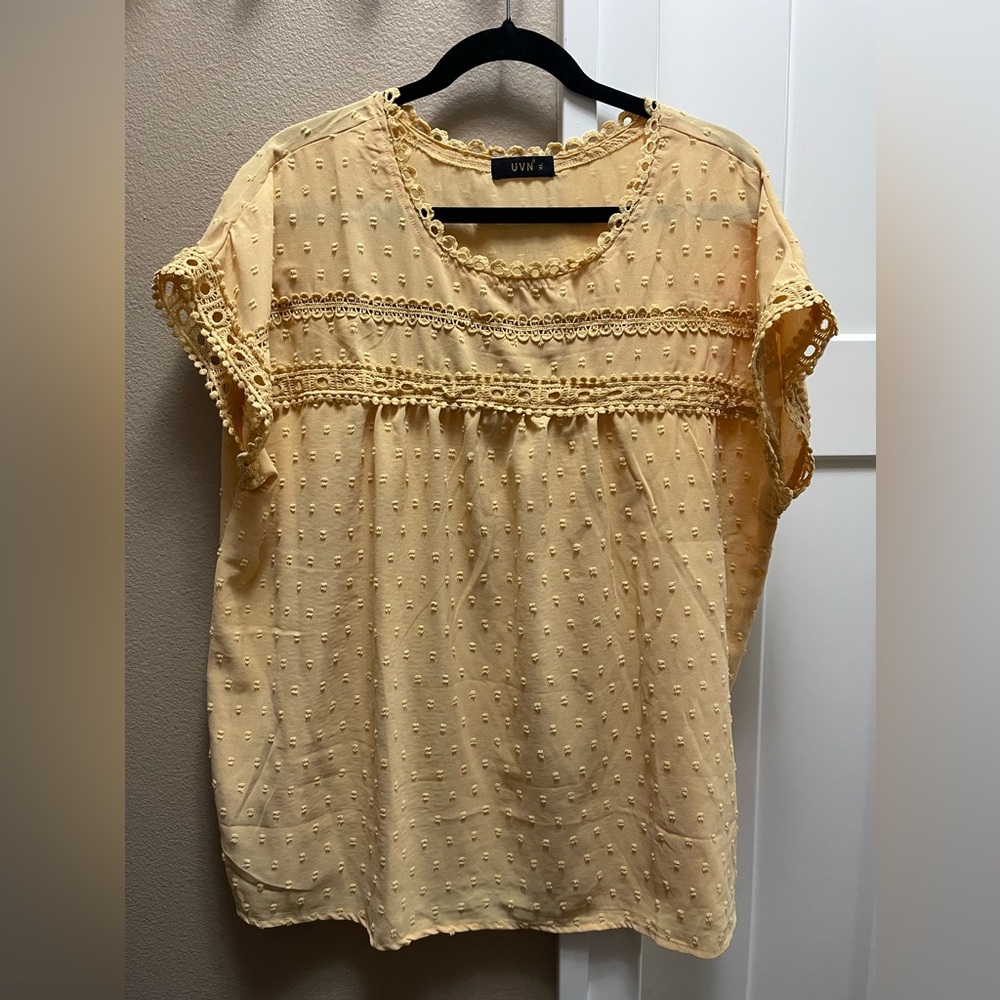 Yellow Short Sleeve Blouse